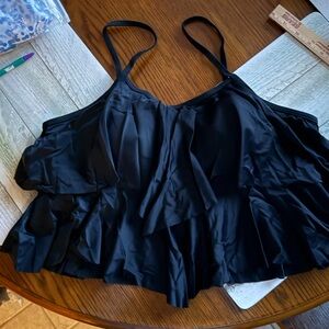 SHEIN Black Ruffled Swim Top. NWT